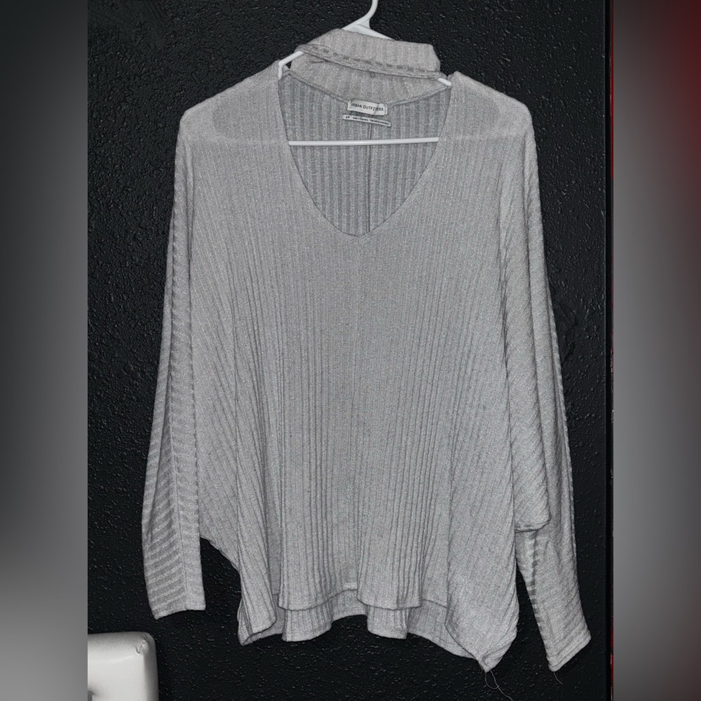 Urban Outfitters Light Gray V-Neck Sweater
